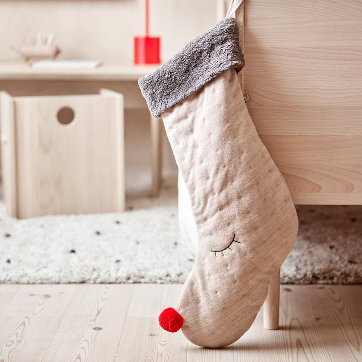 Weihnachtsstrumpf Rudolp clay