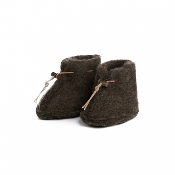 Baby Boots Wolle khaki