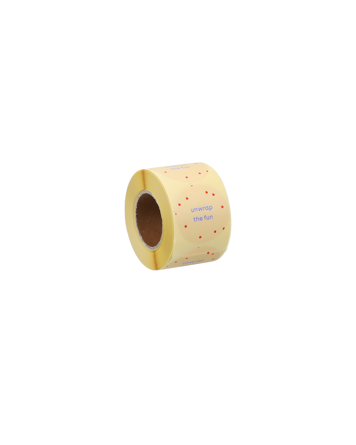 5x Aufkleber „unwrap the fun“ gelb
