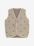 Wollweste mit gestickten Herzen