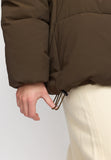 Oversize Puffer Jacke darkbrown