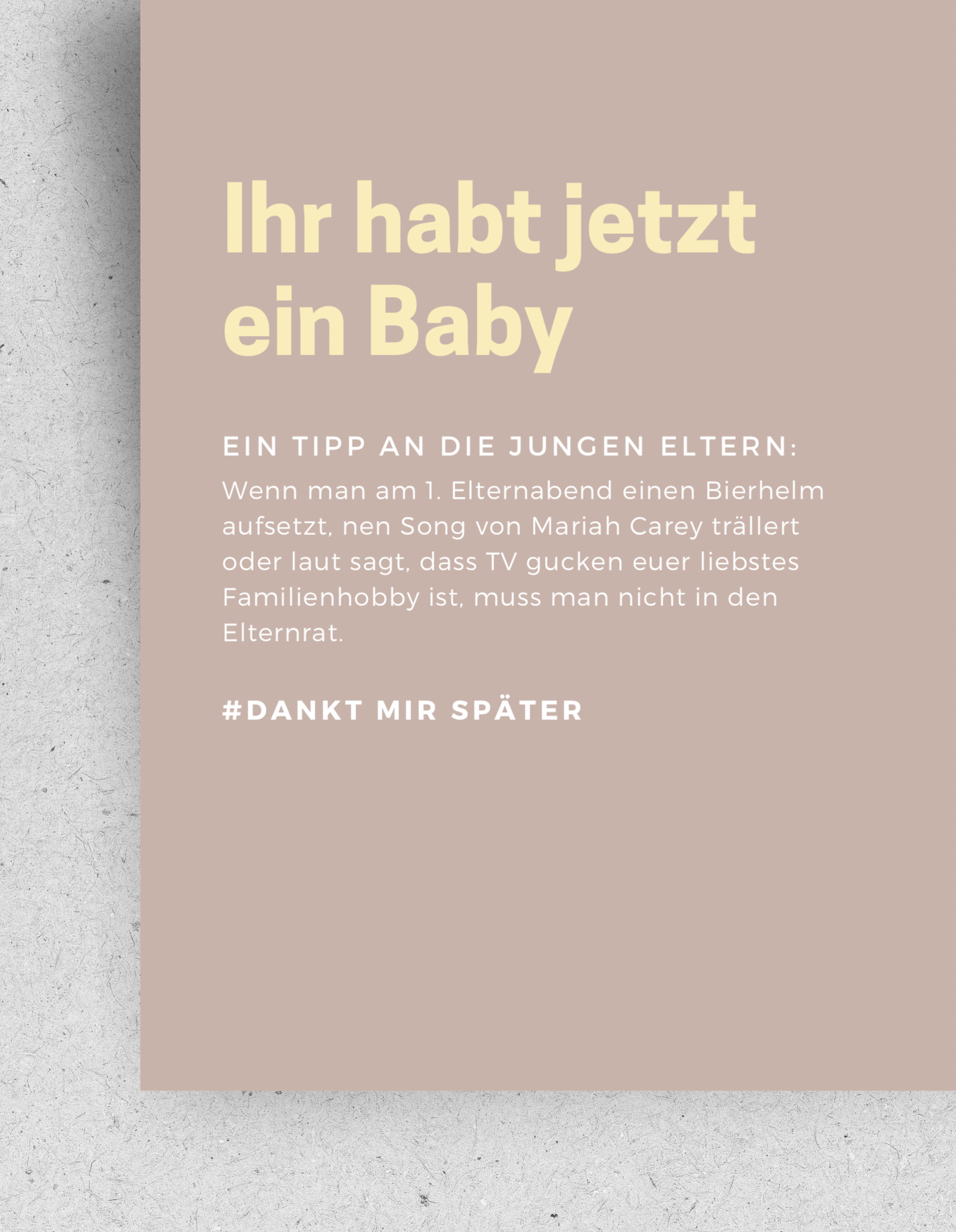 Lustige Geburtskarte | Ihr habt jetzt ein Baby| Recyclingpapier: Din A6