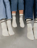 Wollsocken mini creme/braun