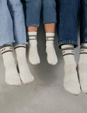 Wollsocken mini creme/braun