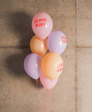 Schulkind Luftballon 6er Set | roas-Mix | 5 Stück: Kopfdruck