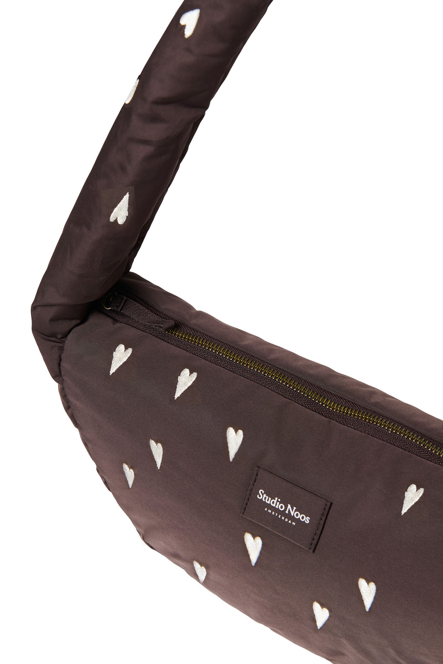 Umhängetasche Mini Puffy Hearts brown