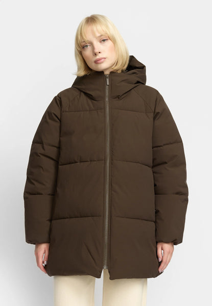Oversize Puffer Jacke darkbrown