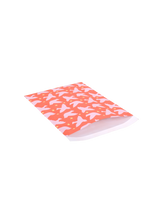 5x flache Tüten handgezeichnete Vögel Blutorange 25x17cm