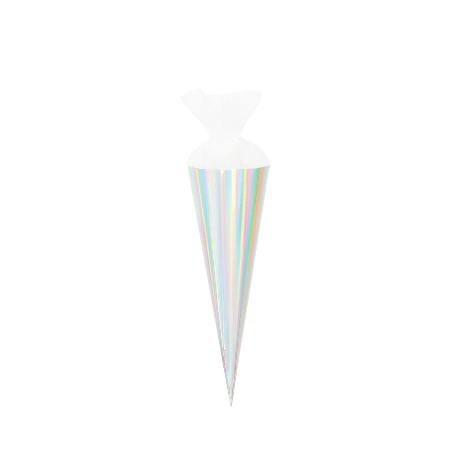 SCHULTÜTE ROHLING MIT TÜLLVERSCHLUSS IRISIEREND 35CM