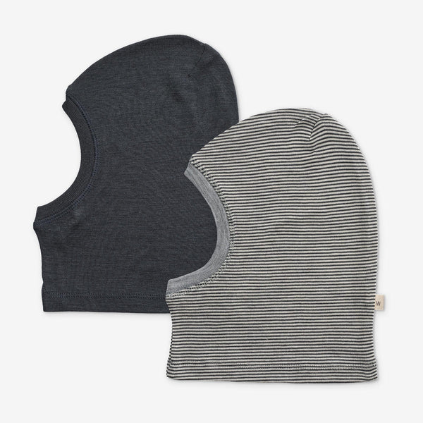 2ER-PACK WOLL-BALACLAVA navy stripe