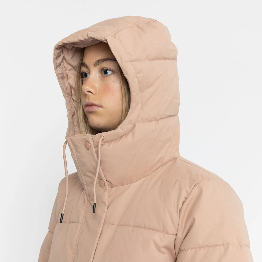 Hooded Puffer Mantel dustrose