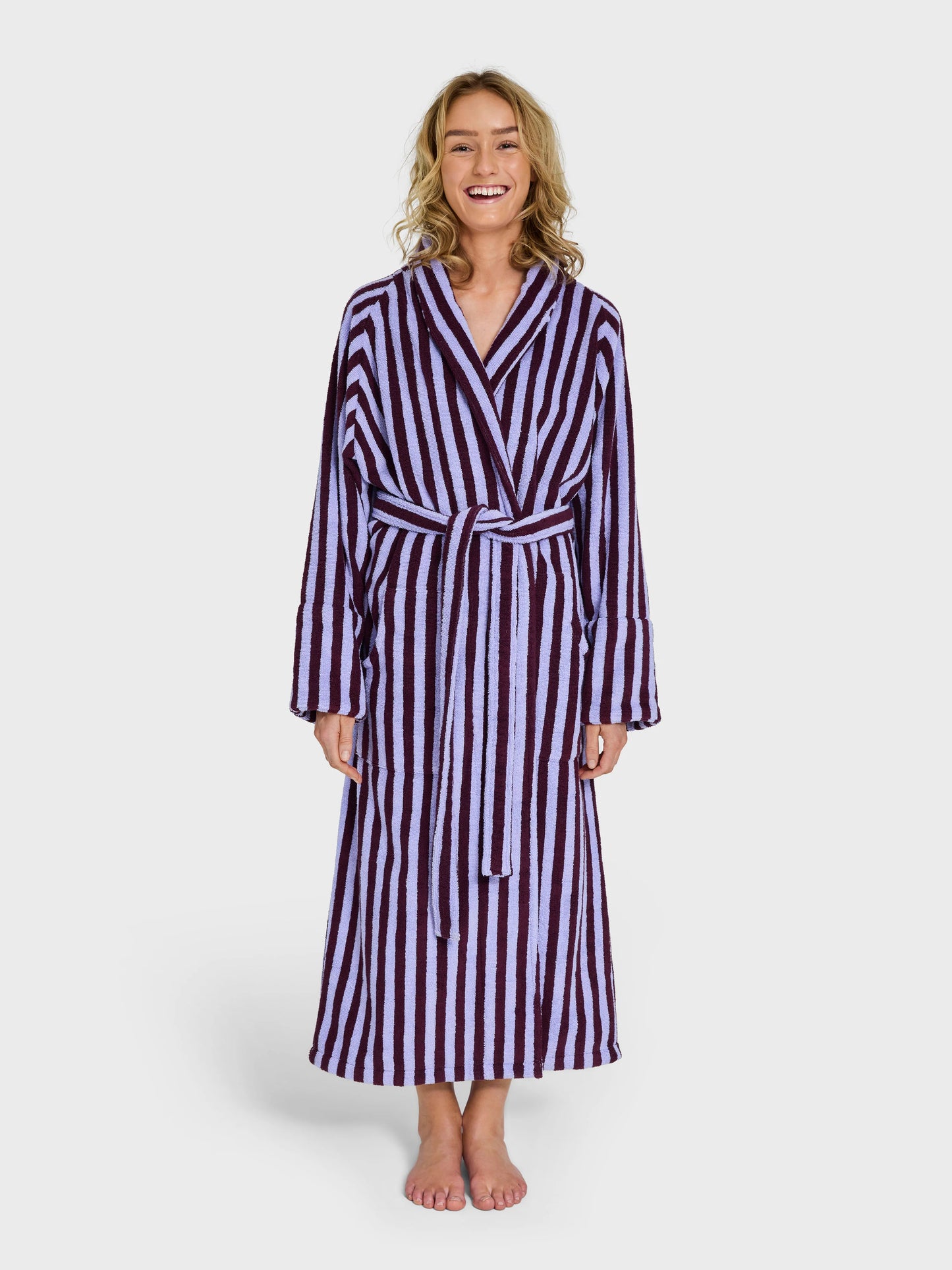 Naram Bademantel wine & lavender blue S/M