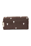 Kosmetiktasche hearts brown puffy
