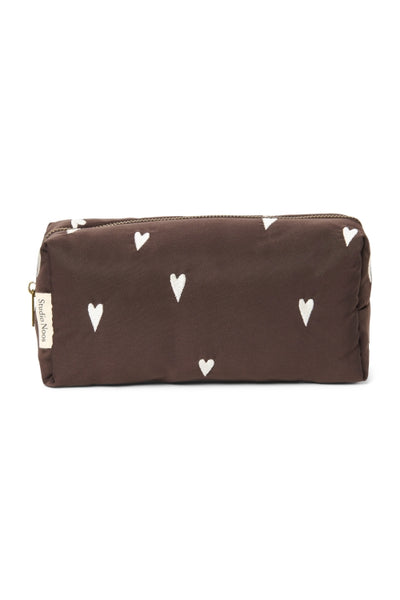 Kosmetiktasche hearts brown puffy