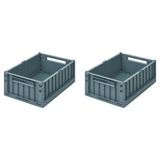 Weston 2er Set Aufbewahrungsboxen medium whale blue