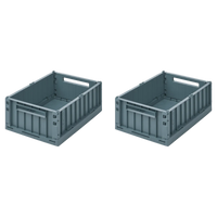 Weston 2er Set Aufbewahrungsboxen medium whale blue