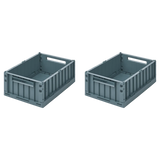Weston 2er Set Aufbewahrungsboxen medium whale blue