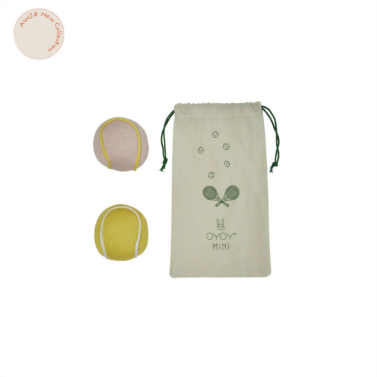 2er Rassel Set Tennisball yellow/rose