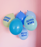 Schulkind Luftballon 6er Set | blau-Mix | 5 Stück: Normaldruck
