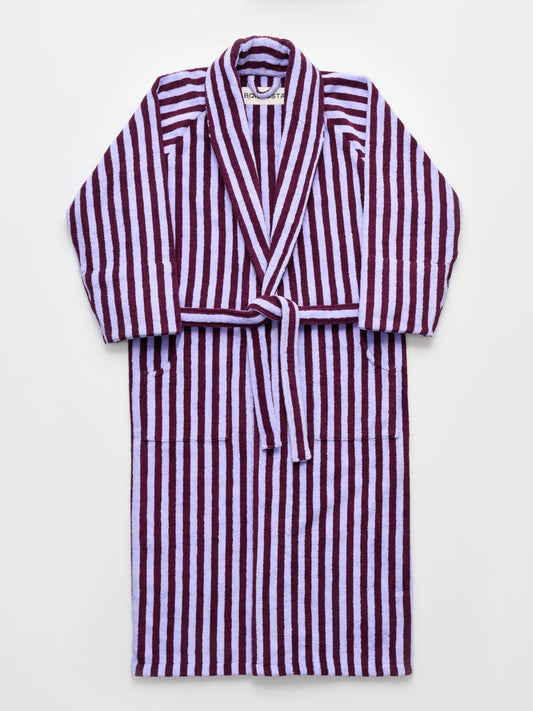 Naram Bademantel wine & lavender blue S/M