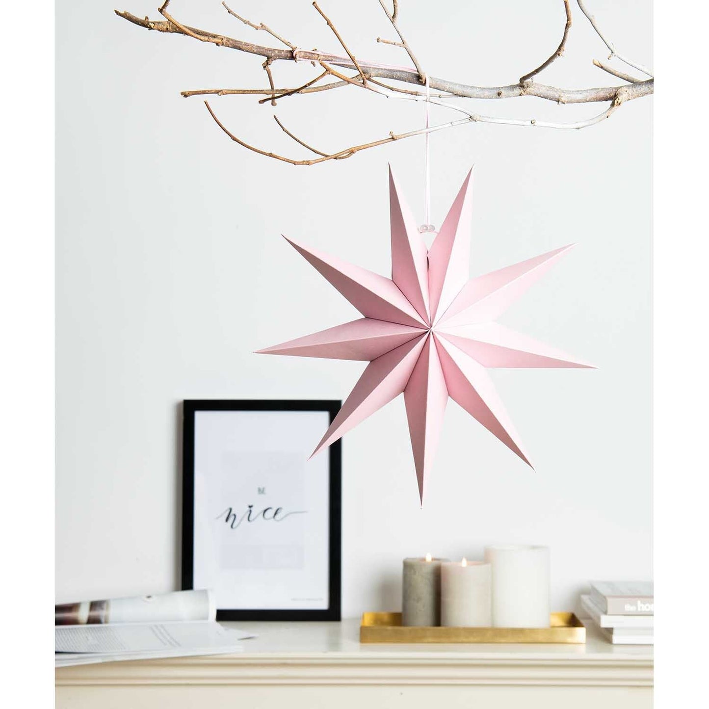 PAPIERSTERN AUFFALTBAR 28CM rosa