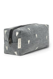 Kosmetiktasche denim hearts grau