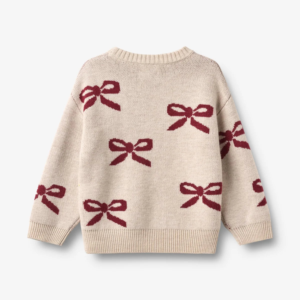 Jacquard Pullover Bow Merinowolle