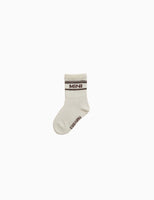 Wollsocken mini creme/braun