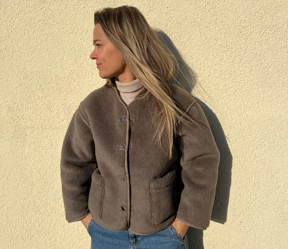 Alwero - LIMITED EDITION, Jacket Women CLOUDY, Biowolle, Mouse
