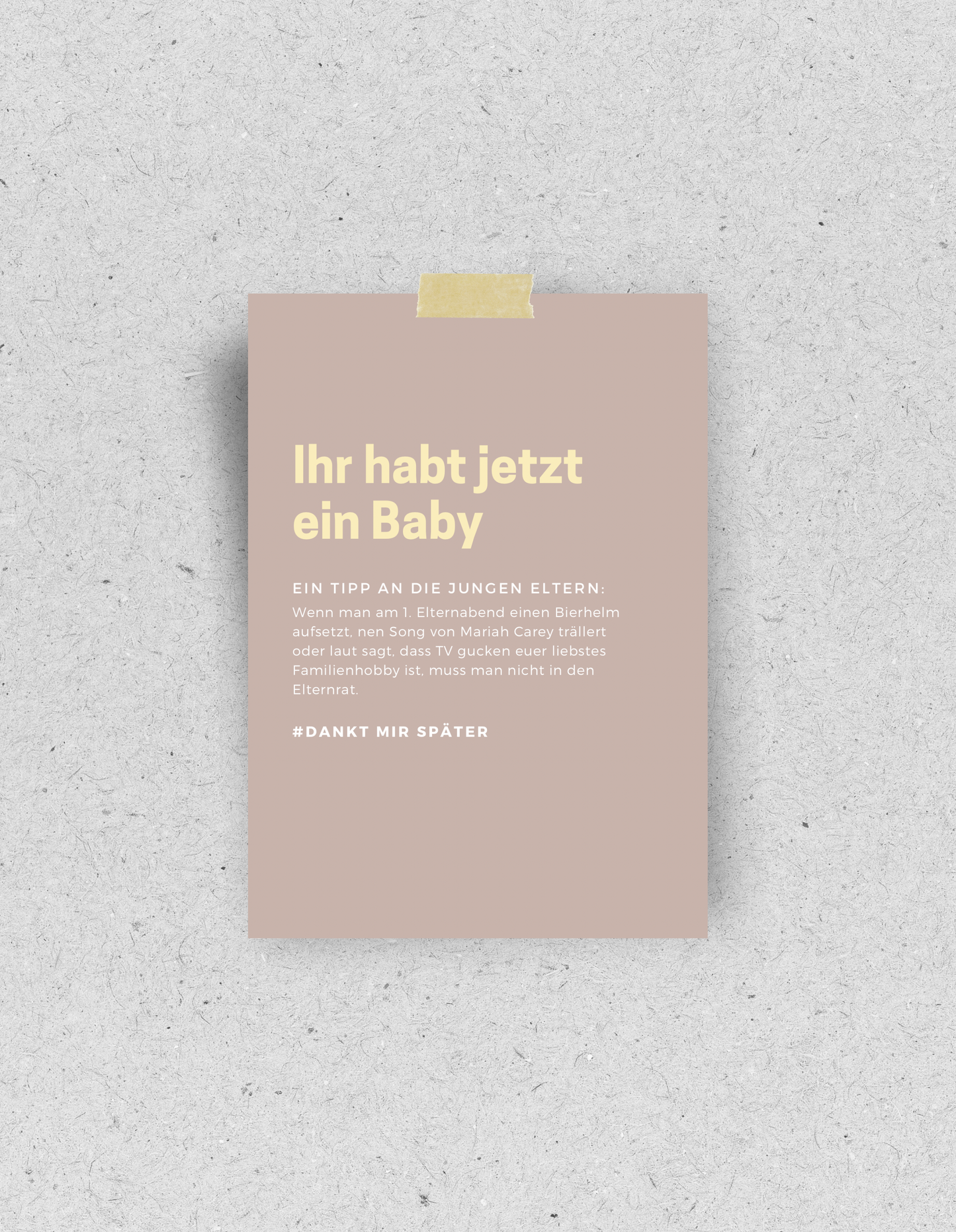 Lustige Geburtskarte | Ihr habt jetzt ein Baby| Recyclingpapier: Din A6