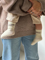 Wollsocken Mini College taupe