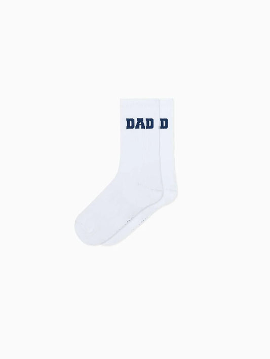 Socken College Daddy weiß/blau
