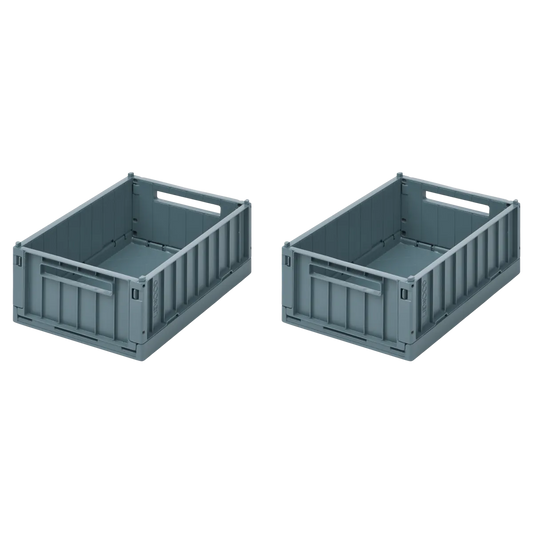 Weston 2er Set Aufbewahrungsboxen small whale blue