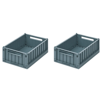 Weston 2er Set Aufbewahrungsboxen small whale blue