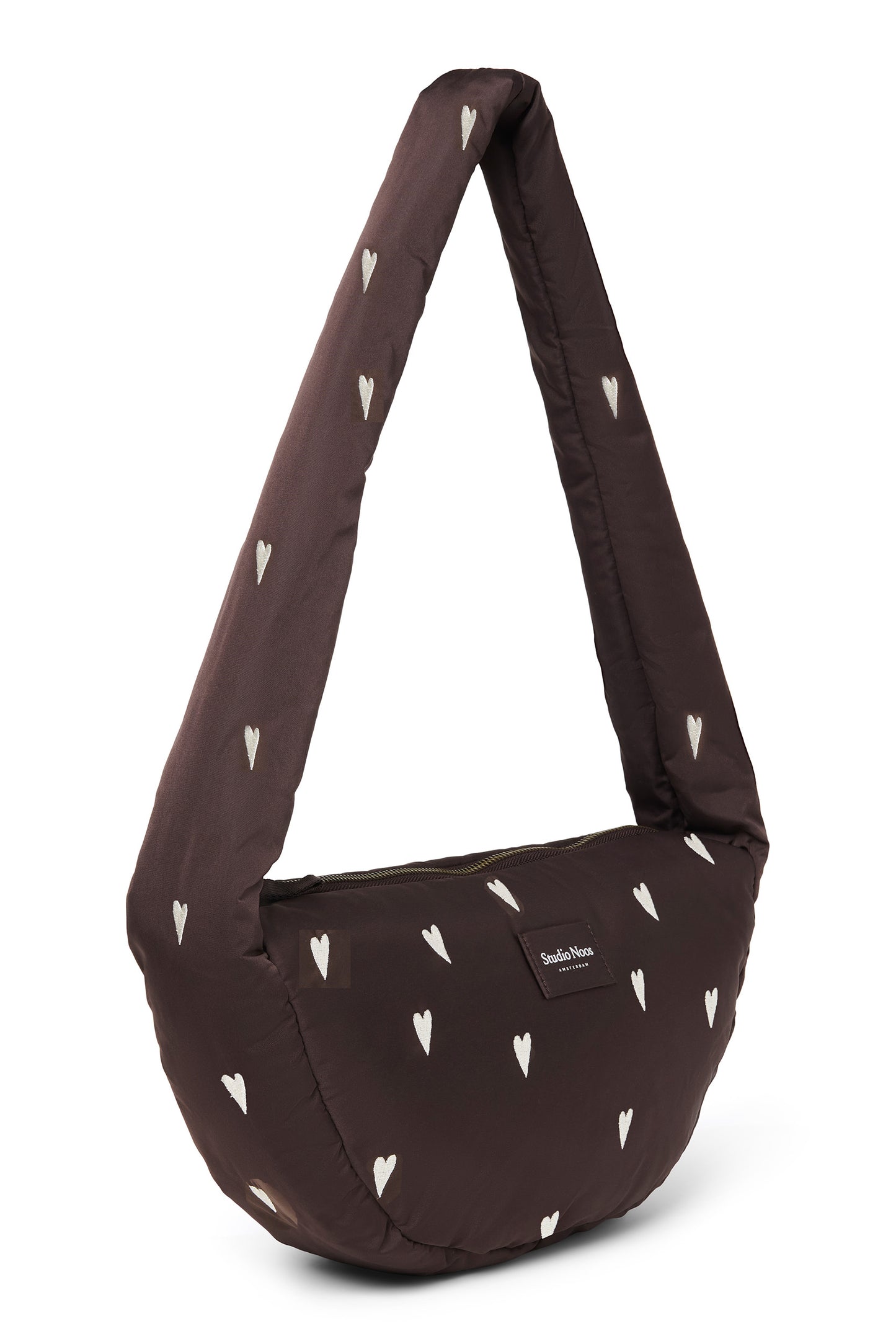 Umhängetasche Mini Puffy Hearts brown