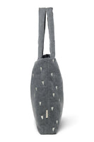 Der Klassiker Mom Bag Denim Hearts grau