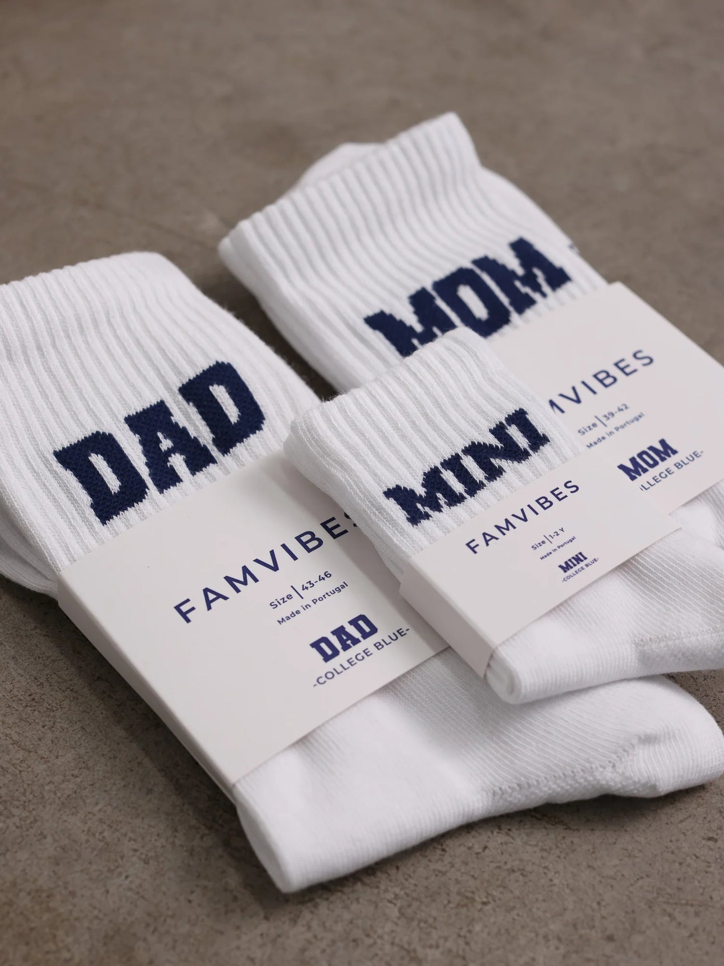Socken College Daddy weiß/blau
