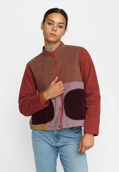 Quilted Patchwork Jacke brown