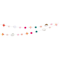 GARNPOMPON-GIRLANDE PINK-PASTELL 2,2M