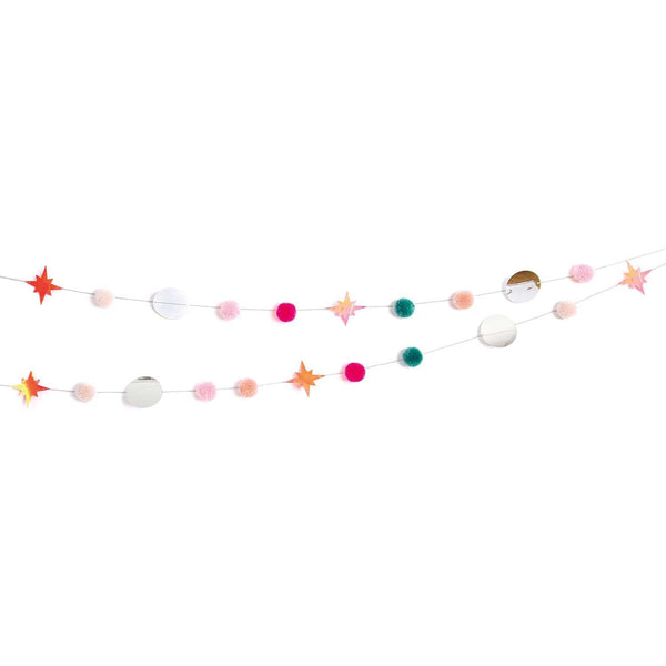 GARNPOMPON-GIRLANDE PINK-PASTELL 2,2M