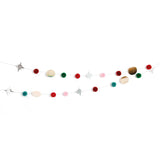 GARNPOMPON-GIRLANDE ROT-GRÜN 2,2M