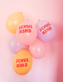 Schulkind Luftballon 6er Set | roas-Mix | 5 Stück: Kopfdruck