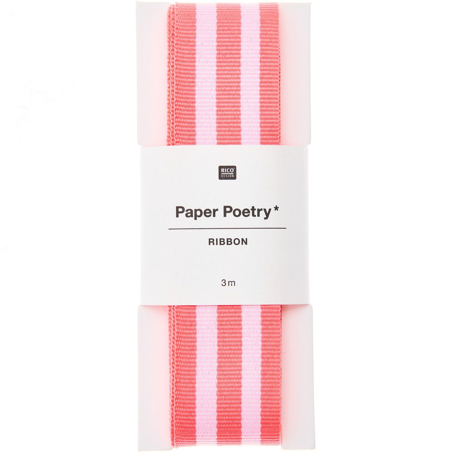 Paper Poetry Webband Duo Streifen neon pink/weiß