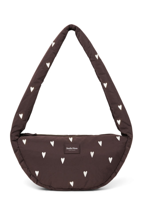 Umhängetasche Mini Puffy Hearts brown