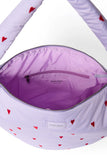Umhängetasche puffy purple hearts