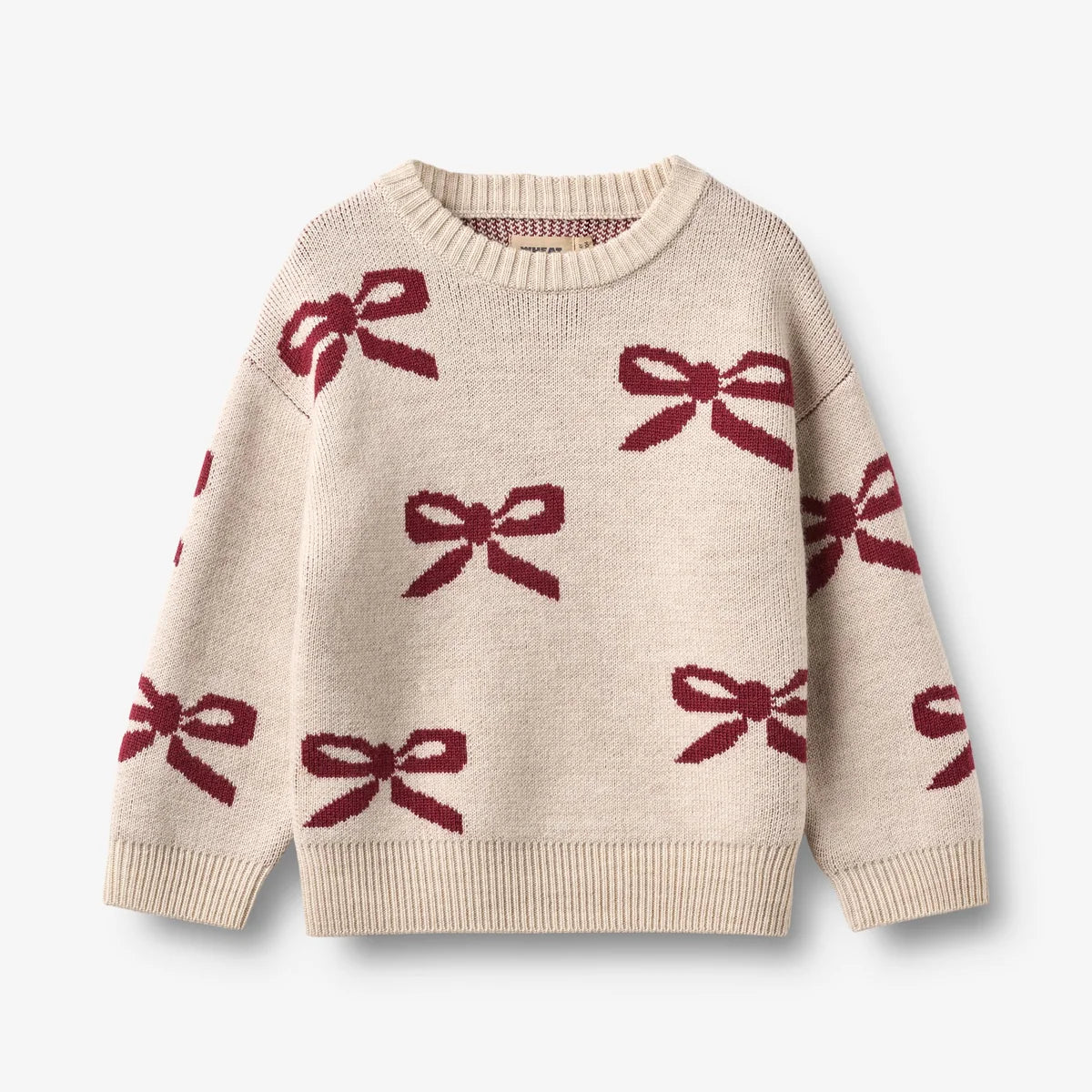 Jacquard Pullover Bow Merinowolle