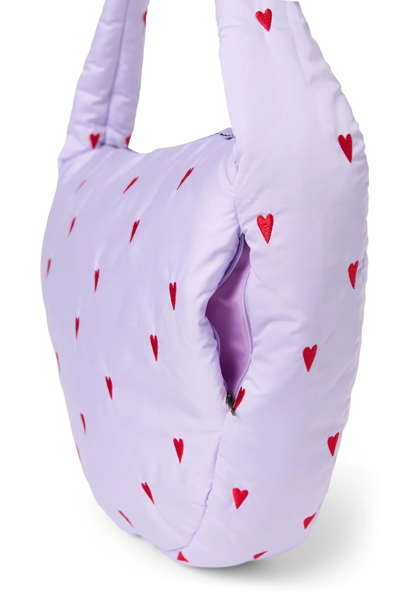 Umhängetasche puffy purple hearts