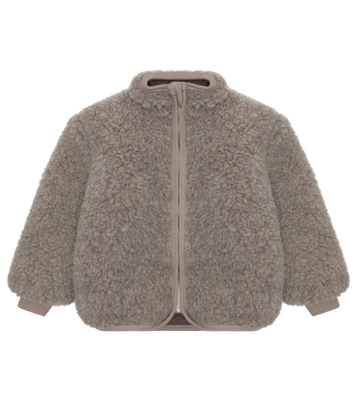 Jacke Teddy Wolle camel melange