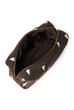 Kosmetiktasche hearts brown puffy