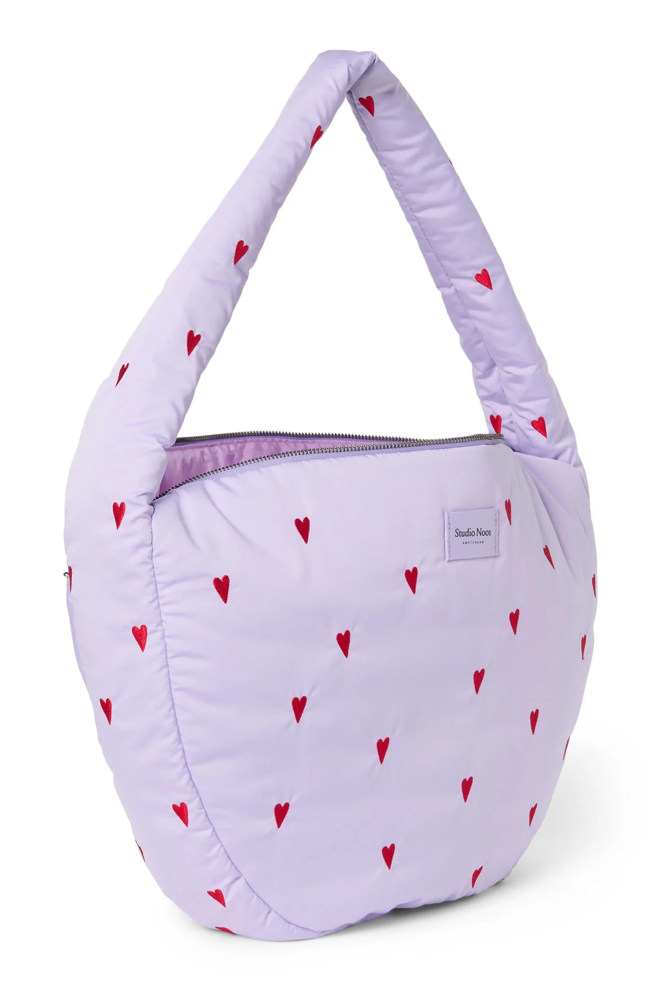 Umhängetasche puffy purple hearts